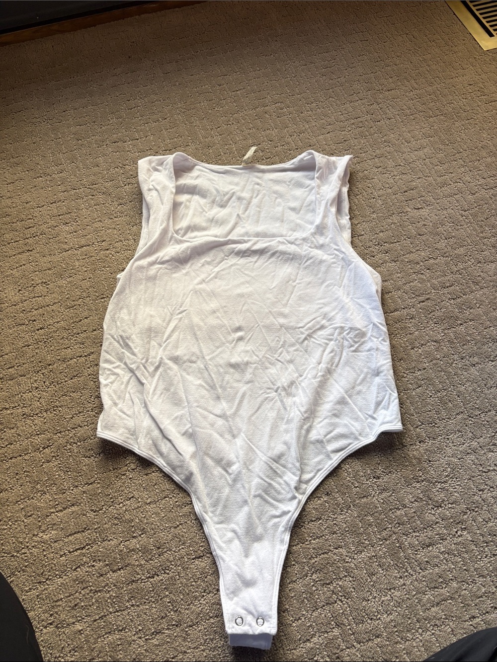 Free People White Sleeveless Ribbed Bodysuit